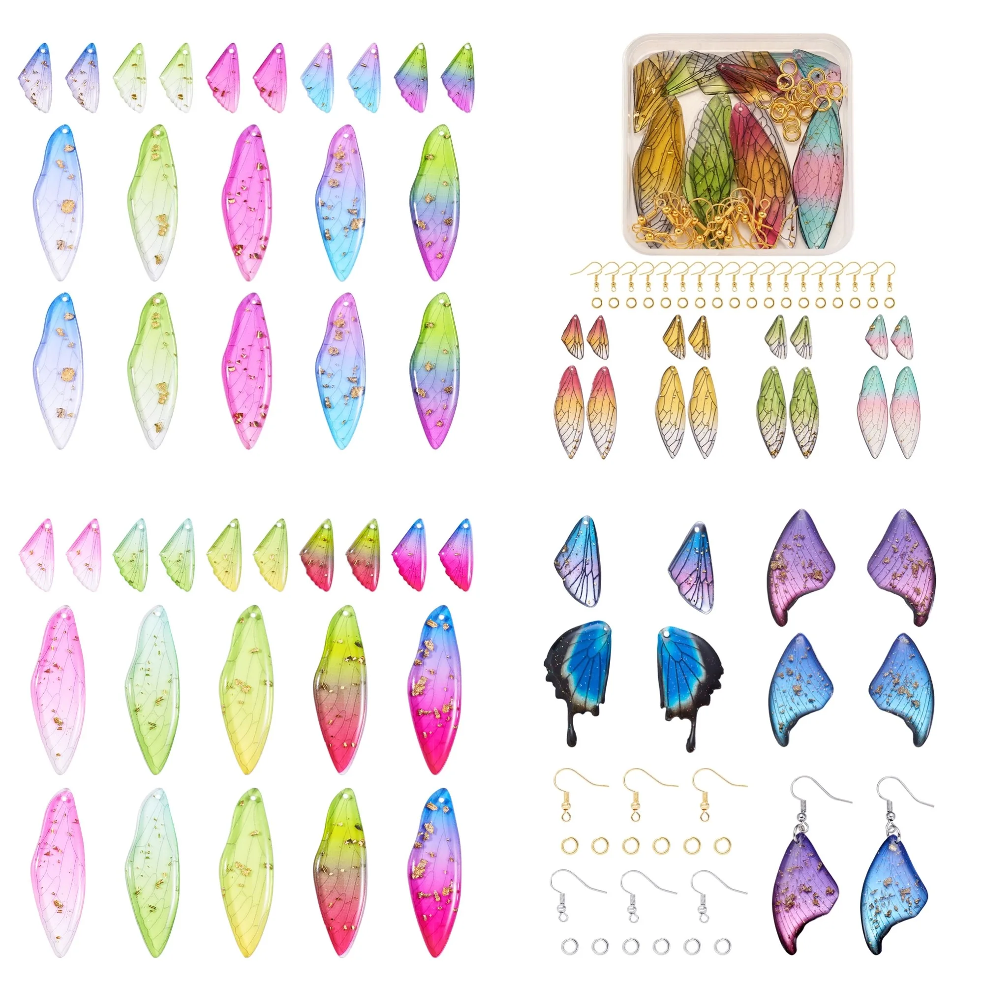 50-90Pcs Transparent Gradient Resin Butterfly Wing Charms with Gold Foil Glitter DIY Insect Wing Earring Necklace Jewelry Making
50-90Pcs Transparent Gradient Resin Butterfly Wing Charms with Gold Foil Glitter DIY Insect Wing Earring Necklace Jewelry Making
