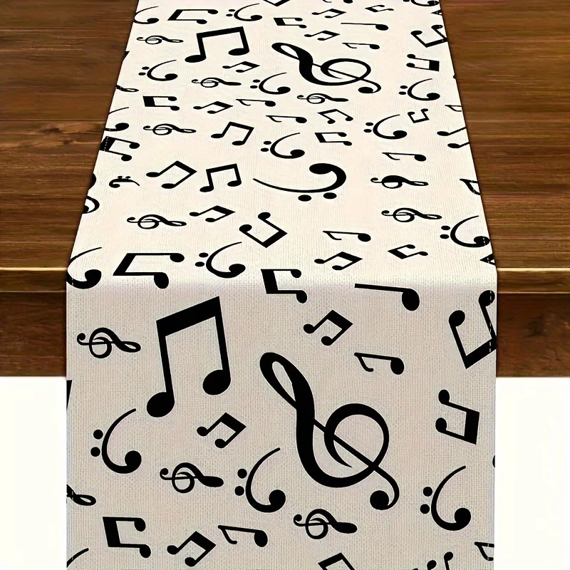 1-Piece Music Note Pattern Table Runner, Table Atmosphere Accent, Practical Table Runner
1-Piece Music Note Pattern Table Runner, Table Atmosphere Accent, Practical Table Runner