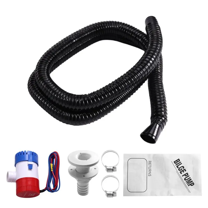 Classy-Boat Bilge Water Pump 12V 1100GPH, 1-1/8 Inch Dia, 6.5 FT Kink-Free PVC Hose, 2 Clamps, Bilge Pump Hose Kit
Classy-Boat Bilge Water Pump 12V 1100GPH, 1-1/8 Inch Dia, 6.5 FT Kink-Free PVC Hose, 2 Clamps, Bilge Pump Hose Kit