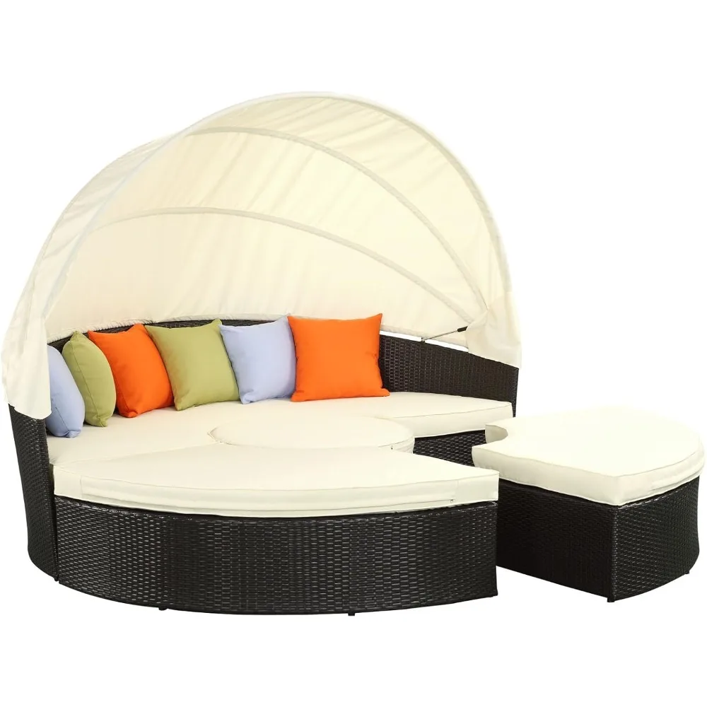 Rattan Outdoor Terrace Canopy Sofa Bed Weather Resistance Powder Coating Aluminum Frame Strong Coffee Brown Synthetic Rattan
Rattan Outdoor Terrace Canopy Sofa Bed Weather Resistance Powder Coating Aluminum Frame Strong Coffee Brown Synthetic Rattan