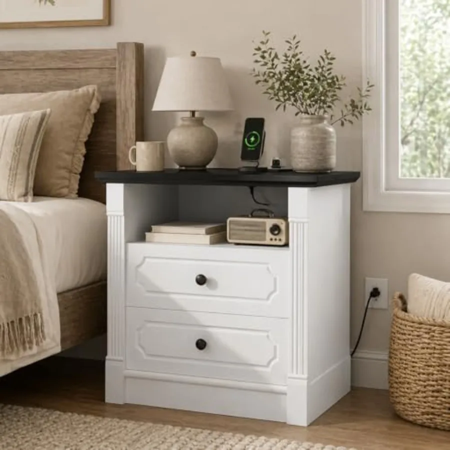 24 Farmhouse Nightstand with USB Charging Station 2 Drawers Roman Column Design Mid-Century Bedside Table for Bedroom or Living
24 Farmhouse Nightstand with USB Charging Station 2 Drawers Roman Column Design Mid-Century Bedside Table for Bedroom or Living