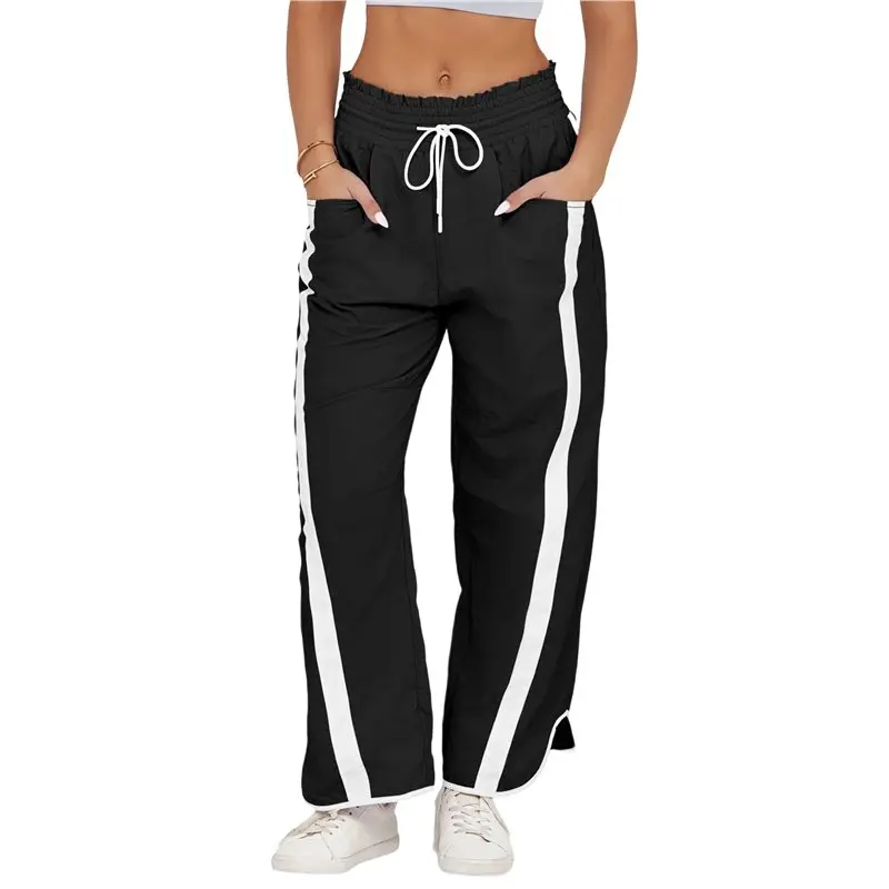 CYL-Women's Baggy Wide Leg Pants Casual Drawstring Elastic Waisted Contrast Color Workout Track Pants
CYL-Women's Baggy Wide Leg Pants Casual Drawstring Elastic Waisted Contrast Color Workout Track Pants