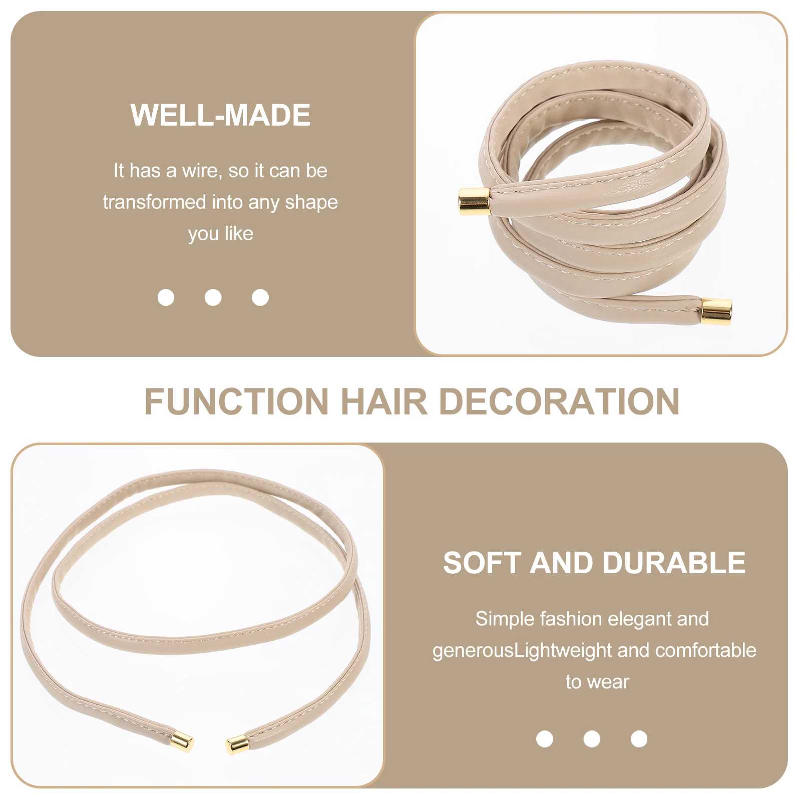 Hair Ribbons Fixing Headband Lovely Headdress Ties Rope Simple PU Beige Accessories Wire Miss
Hair Ribbons Fixing Headband Lovely Headdress Ties Rope Simple PU Beige Accessories Wire Miss