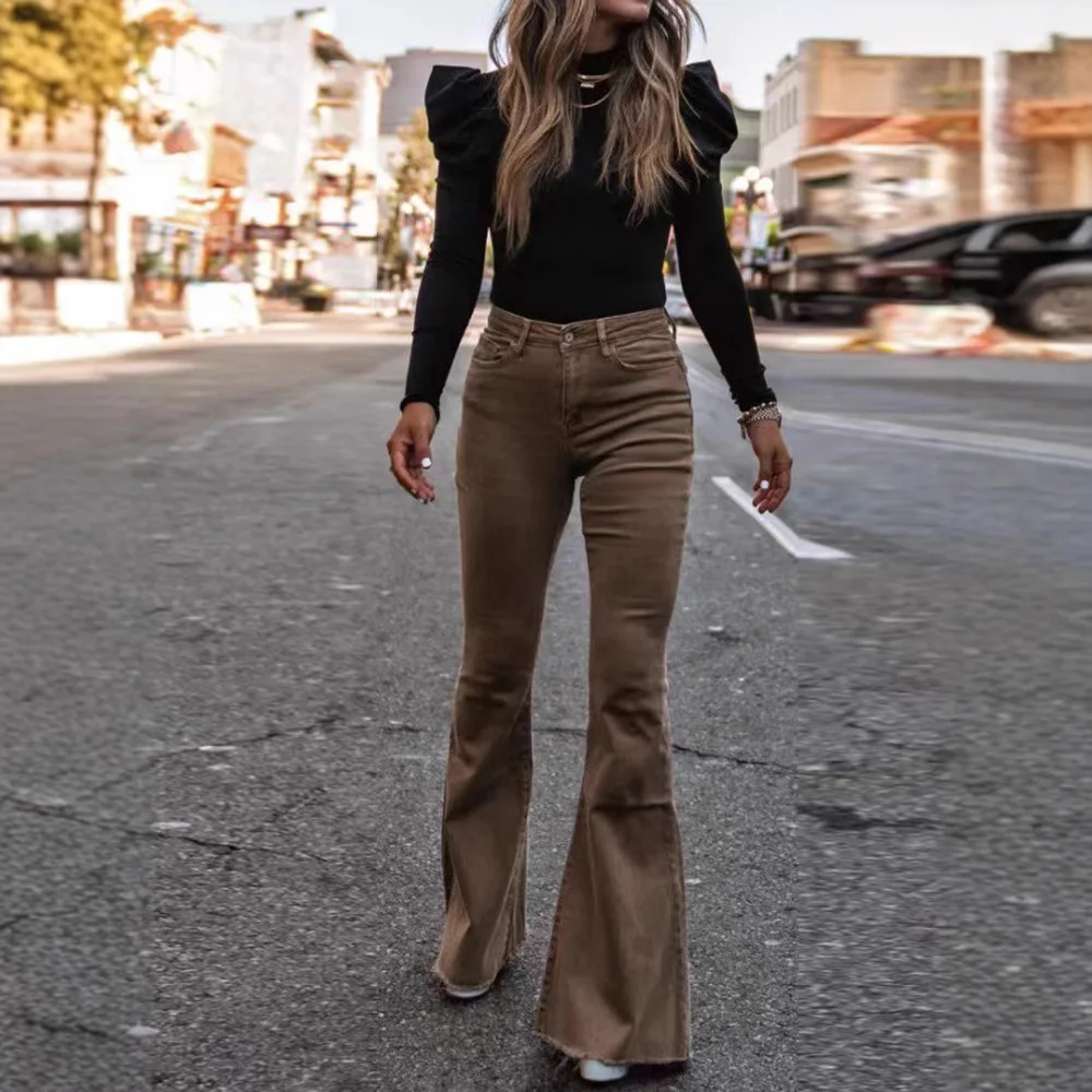 2025 Corduroy Trousers All Season Women Solid Button Fly Pocket Loungewear Slim Fit Ladies Flare Pants Streetwear Dropshipping
2025 Corduroy Trousers All Season Women Solid Button Fly Pocket Loungewear Slim Fit Ladies Flare Pants Streetwear Dropshipping