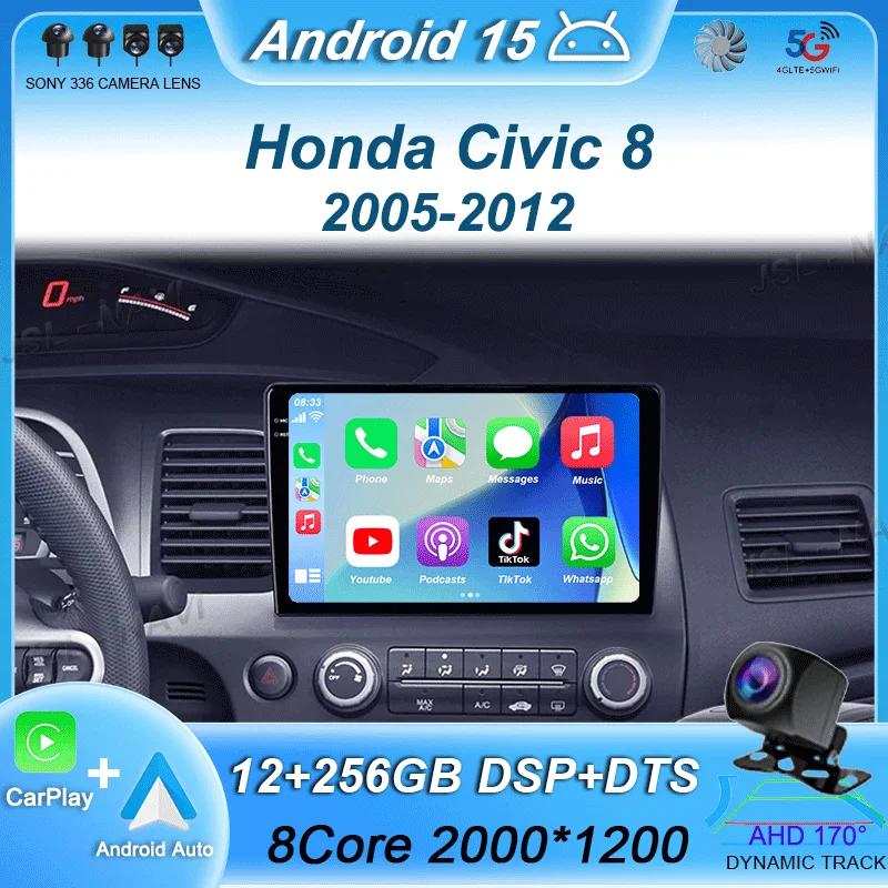 Android 15 Carplay Auto WIFI+4G For Honda Civic 8 2005-2012 Car Radio Stereo Multimedia Video Player 2din DSP Head Unit Audio BT
Android 15 Carplay Auto WIFI+4G For Honda Civic 8 2005-2012 Car Radio Stereo Multimedia Video Player 2din DSP Head Unit Audio BT