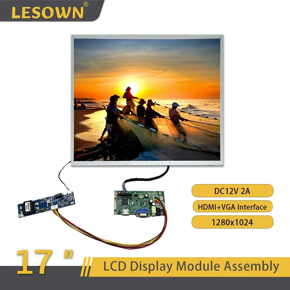 LESOWN 17 inch LCD Screen TN 1280x1024 HDMI Display 1000nit High Brightness VGA TFT Controller Board Computer Wide Module Panel
LESOWN 17 inch LCD Screen TN 1280x1024 HDMI Display 1000nit High Brightness VGA TFT Controller Board Computer Wide Module Panel