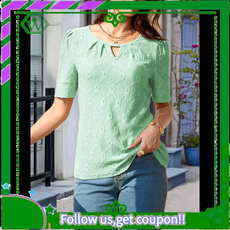 A18P-Womens Tops Dressy Casual Cute Hollow Embroidered Blouses Short Sleeve Shirts Summer Outfits Trendy 2025
A18P-Womens Tops Dressy Casual Cute Hollow Embroidered Blouses Short Sleeve Shirts Summer Outfits Trendy 2025