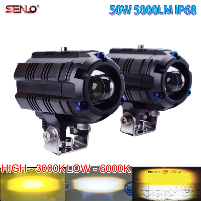 Upgrade 50W M3 Waterproof Led Dual Color Driving Light H4 Mini Led Work Light Fog Light for Motorcycle Bike Electric Bicycle
Upgrade 50W M3 Waterproof Led Dual Color Driving Light H4 Mini Led Work Light Fog Light for Motorcycle Bike Electric Bicycle