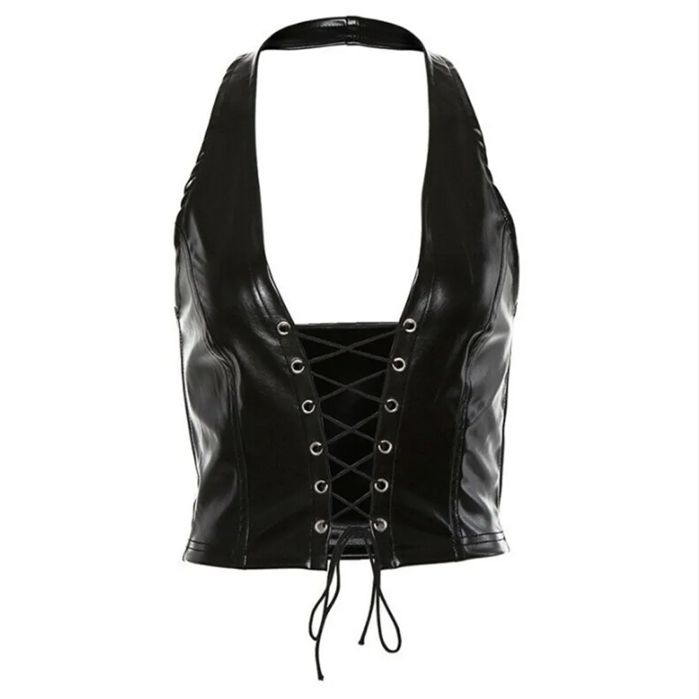 Women's Gothic Patent Leather Tank Y2k Top Lace-Up Wet Skirt Tight Bra Tank Top Clubwear Bustier Travel Sexy Lace Black Leotard
Women's Gothic Patent Leather Tank Y2k Top Lace-Up Wet Skirt Tight Bra Tank Top Clubwear Bustier Travel Sexy Lace Black Leotard