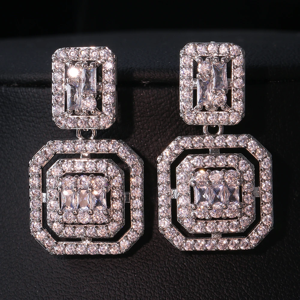 EMMAYA Zircons Delicate White Gold Color Cubic Zircon Square Drop Dangle Earrings for Women Fashion Wedding Party Wear Jewelry
EMMAYA Zircons Delicate White Gold Color Cubic Zircon Square Drop Dangle Earrings for Women Fashion Wedding Party Wear Jewelry