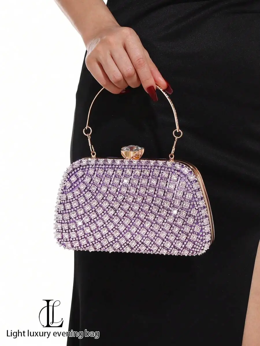 Womens Rhinestone Evening Clutch Bag With Metal Frame And Handle
Womens Rhinestone Evening Clutch Bag With Metal Frame And Handle