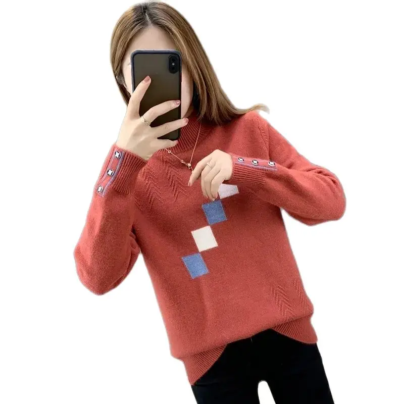 Half High Collar Knitting Sweater Women Tops Autumn Winter New Loose Fashion Korean Version Temperament Wild Female Pullover
Half High Collar Knitting Sweater Women Tops Autumn Winter New Loose Fashion Korean Version Temperament Wild Female Pullover