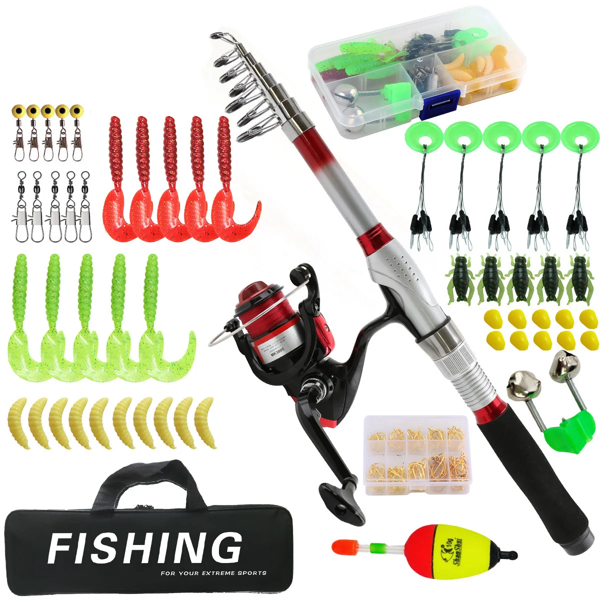 Telescopic road fishing rod set with fishing gear and full bait for long-distance sea fishing
Telescopic road fishing rod set with fishing gear and full bait for long-distance sea fishing