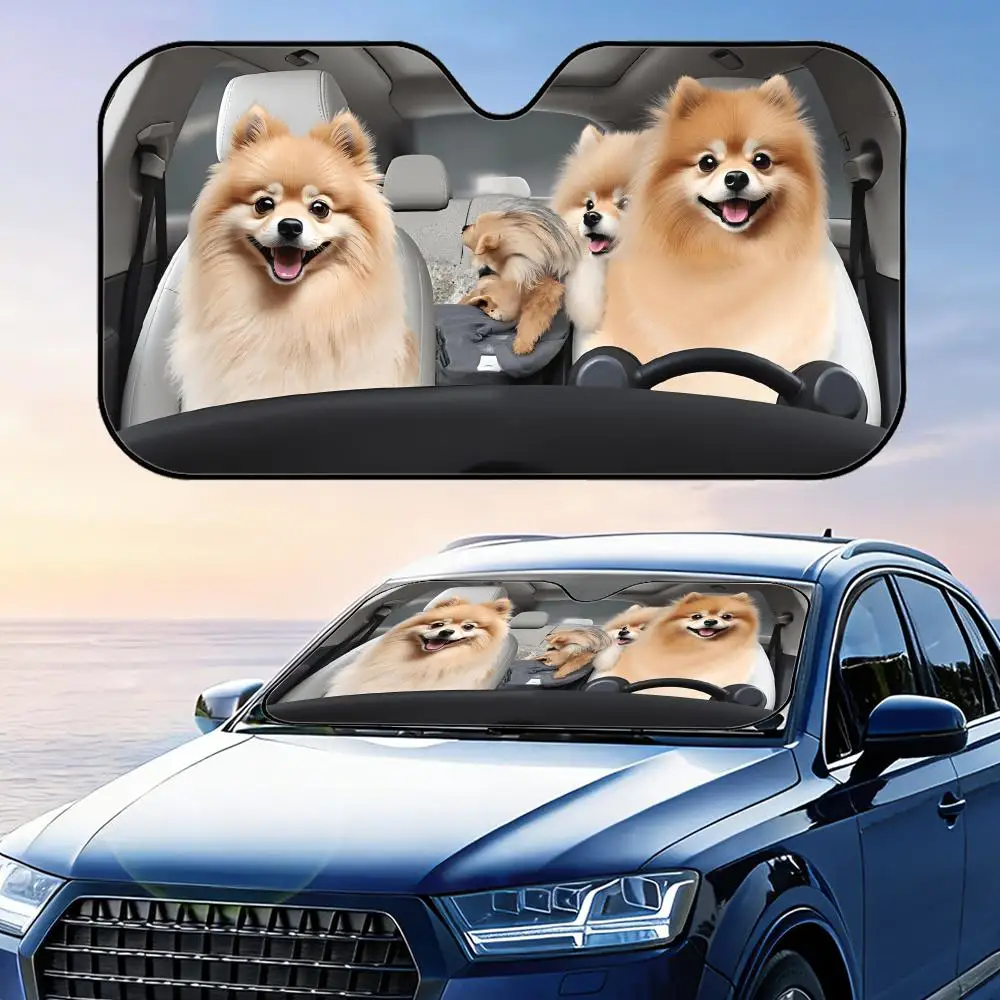 Pomeranian Driving Funny Sun Visor Foldable Universal Car Windshield Sun Shade UV Protection Heat Insulation Foldable Cover
Pomeranian Driving Funny Sun Visor Foldable Universal Car Windshield Sun Shade UV Protection Heat Insulation Foldable Cover