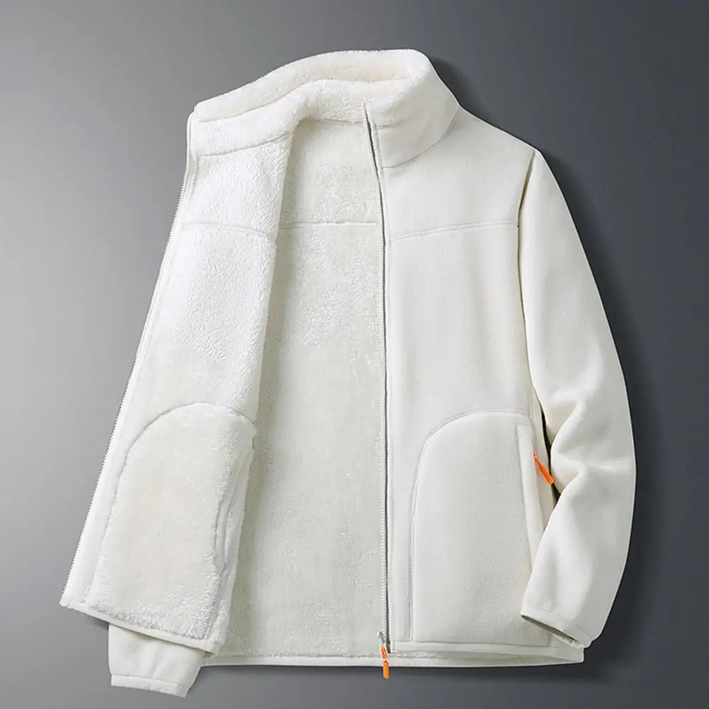 Men Fleece Jacket Men Stand Collar Jacket Men's Thick Coral Fleece Cardigan with Stand Collar Zipper Closure Plus Size for Fall
Men Fleece Jacket Men Stand Collar Jacket Men's Thick Coral Fleece Cardigan with Stand Collar Zipper Closure Plus Size for Fall