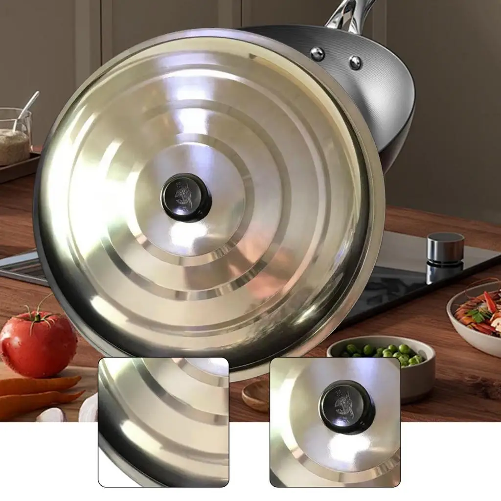 Stainless Steel Pot Lid Frying Pan Cover Cookware Round Practical Cheese Plate Lid Cooking Pot Cover for Hotel Gift Kitchen
Stainless Steel Pot Lid Frying Pan Cover Cookware Round Practical Cheese Plate Lid Cooking Pot Cover for Hotel Gift Kitchen