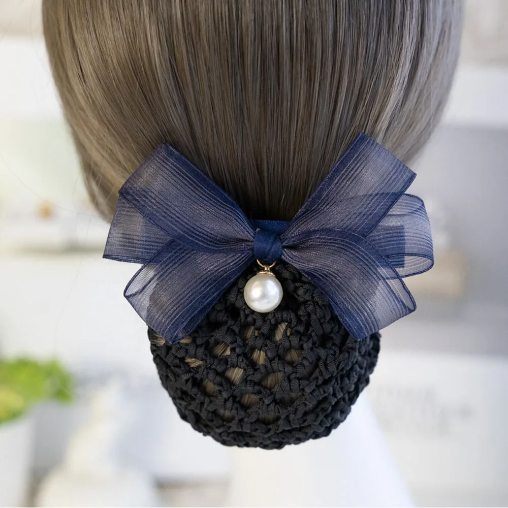 High Quality Women Hair Barrette Clip Net Yarn Bow Office Flight Attendant Accesories Ribbon Bun Cover Mesh Snood Headwear
High Quality Women Hair Barrette Clip Net Yarn Bow Office Flight Attendant Accesories Ribbon Bun Cover Mesh Snood Headwear