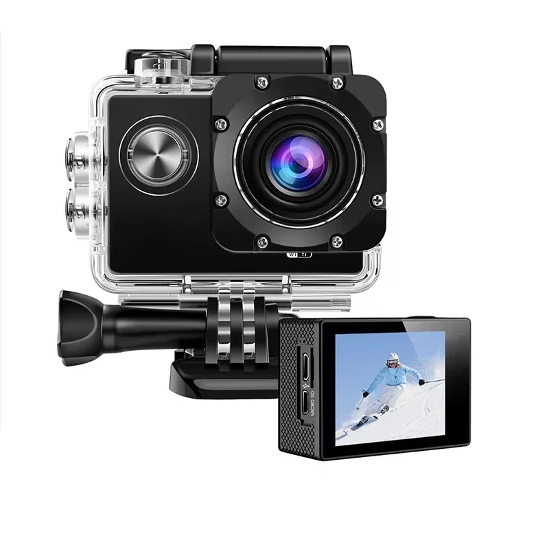 Профессиональная 4K-камера высокой четкости с беспроводной связью, для съемки движений и экшн-съемки, водонепроницаемая до 30 м, с аксессуарами.
Профессиональная 4K-камера высокой четкости с беспроводной связью, для съемки движений и экшн-съемки, водонепроницаемая до 30 м, с аксессуарами.