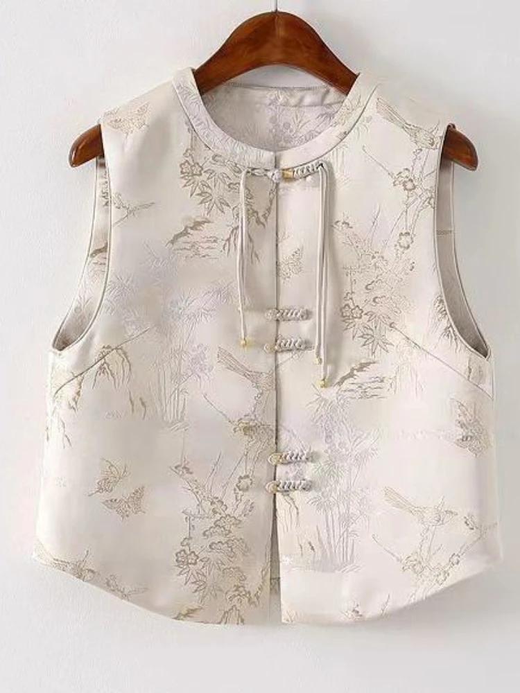 Chinese Style Coats All Match Butterfly Jacquard Tassel Button Patchwork Tops Vests Sleeveless Vintage Loose 2025 Women Clothing
Chinese Style Coats All Match Butterfly Jacquard Tassel Button Patchwork Tops Vests Sleeveless Vintage Loose 2025 Women Clothing