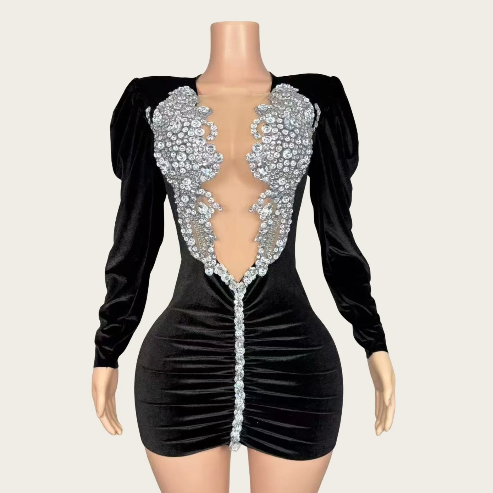 Heiguafu Sparkly Rhinestone Velvet Tight Fitting Dress Ladies Night Prom Evening Dress Long Sleeved Mini Dress gig Stage Outfit
Heiguafu Sparkly Rhinestone Velvet Tight Fitting Dress Ladies Night Prom Evening Dress Long Sleeved Mini Dress gig Stage Outfit