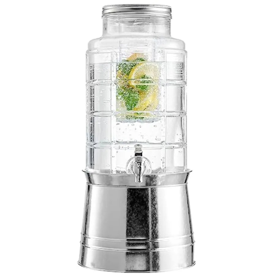 Beverage Dispenser Cold Drink Dispenser w/ 2.4-Gallon Capacity Glass Jug Ice Insert Fruit Infuser Galvanized Base Leak Proof Sp
Beverage Dispenser Cold Drink Dispenser w/ 2.4-Gallon Capacity Glass Jug Ice Insert Fruit Infuser Galvanized Base Leak Proof Sp