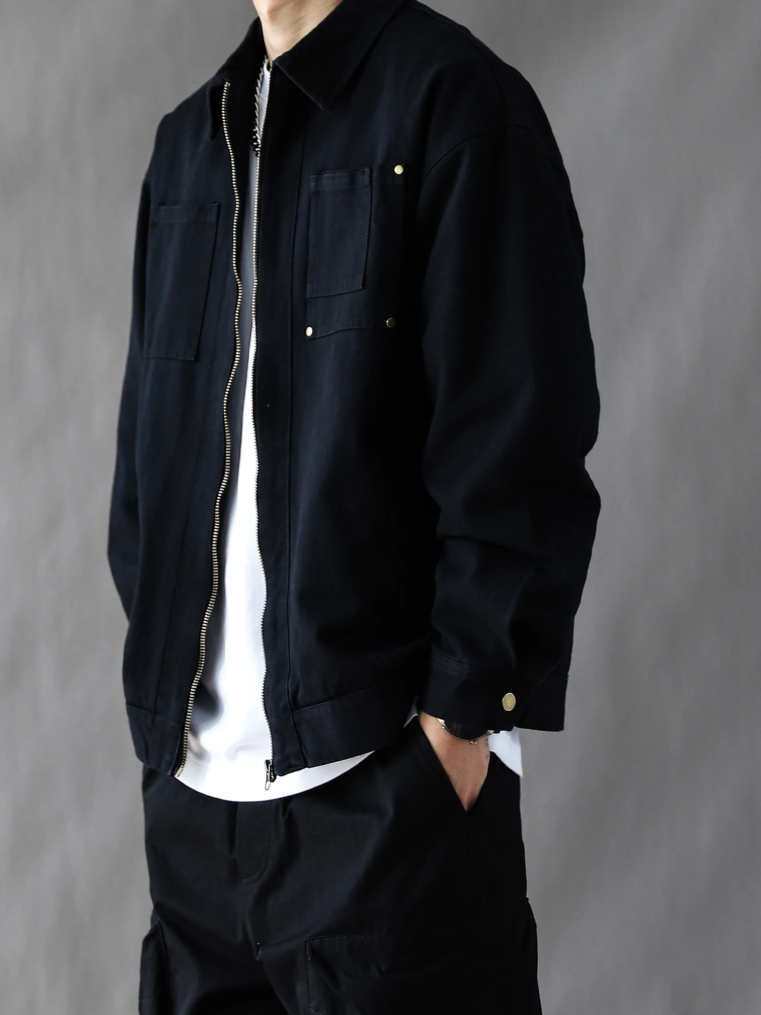 Retro Japanese Sle Men's Casual Loose Fit Work Jaet Spring Autumn Bla Collared Outerwear 2025 New Zipper Closure
Retro Japanese Sle Men's Casual Loose Fit Work Jaet Spring Autumn Bla Collared Outerwear 2025 New Zipper Closure