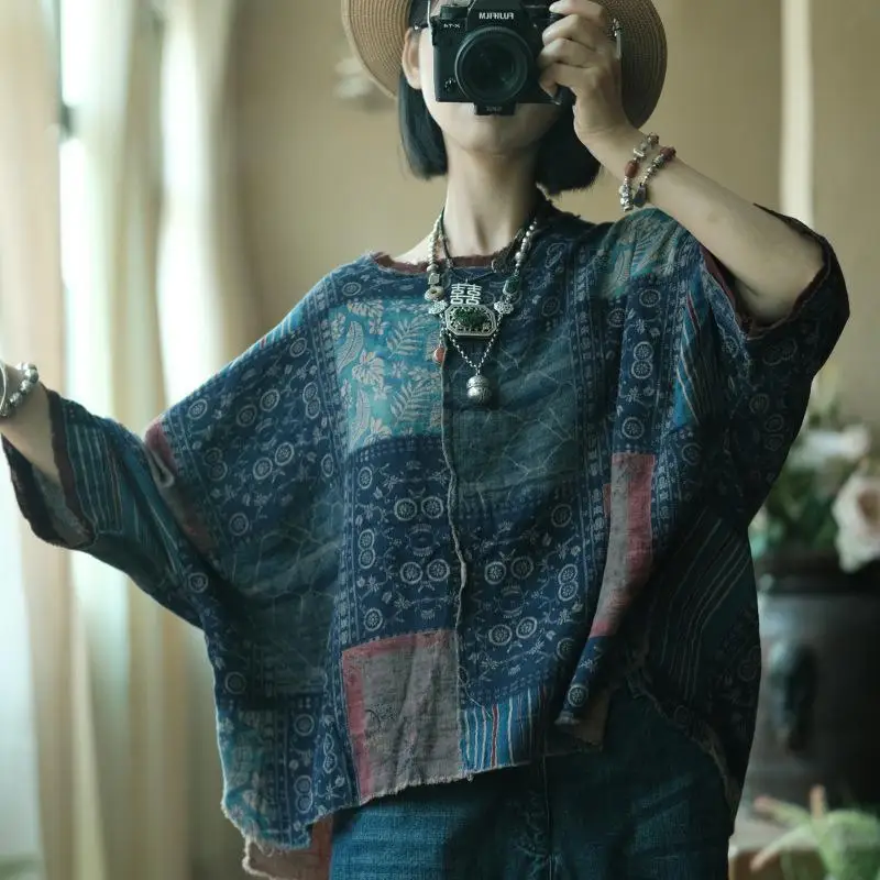 New Arrival 2025 Spring Summer Arts Style Women O-neck Batwing Sleeve Tee Shirt Femme Tops Vintage Print Cotton Loose Tshirt
New Arrival 2025 Spring Summer Arts Style Women O-neck Batwing Sleeve Tee Shirt Femme Tops Vintage Print Cotton Loose Tshirt