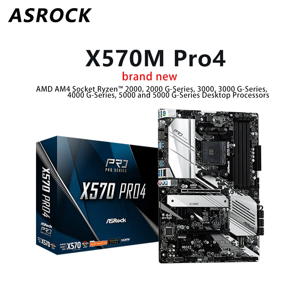 Материнская плата ASRock X570M PRO4 AM4 X570 с поддержкой процессора Ryzen 5 5600X 5500 7 5800X3D 5800X 9 5950X M.2 DDR4 Память Micro ATX для ПК
Материнская плата ASRock X570M PRO4 AM4 X570 с поддержкой процессора Ryzen 5 5600X 5500 7 5800X3D 5800X 9 5950X M.2 DDR4 Память Micro ATX для ПК