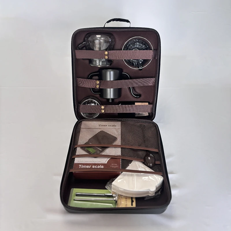 10 Pieces/Set of Travel Coffee Accessories Set Including PU Bags Manual Grinding Cups Filter Cups and Other Outdoor Coffeeware
10 Pieces/Set of Travel Coffee Accessories Set Including PU Bags Manual Grinding Cups Filter Cups and Other Outdoor Coffeeware