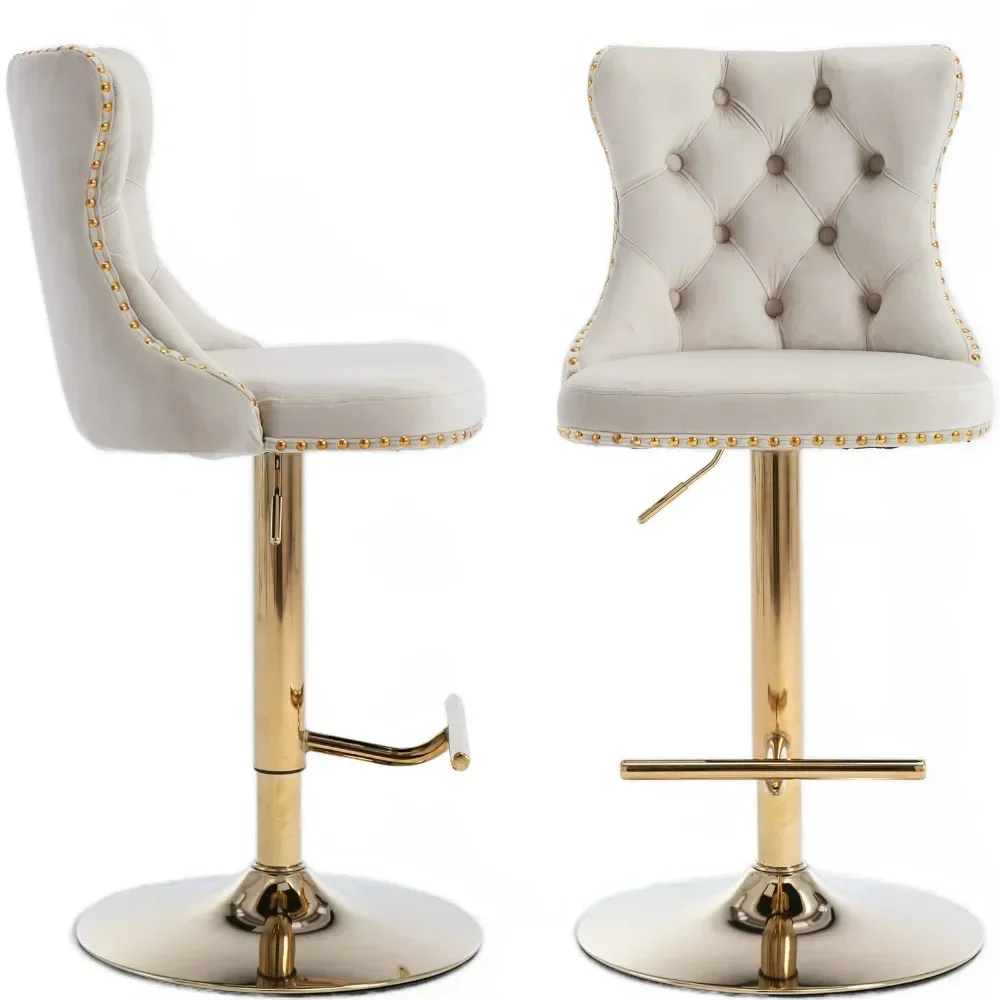 Velvet Bar Stools Set of 2, Counter Height Bar Stools with Button & Nailheads Trim, Gold Swivel Bar Stools for Kitchen Island
Velvet Bar Stools Set of 2, Counter Height Bar Stools with Button & Nailheads Trim, Gold Swivel Bar Stools for Kitchen Island