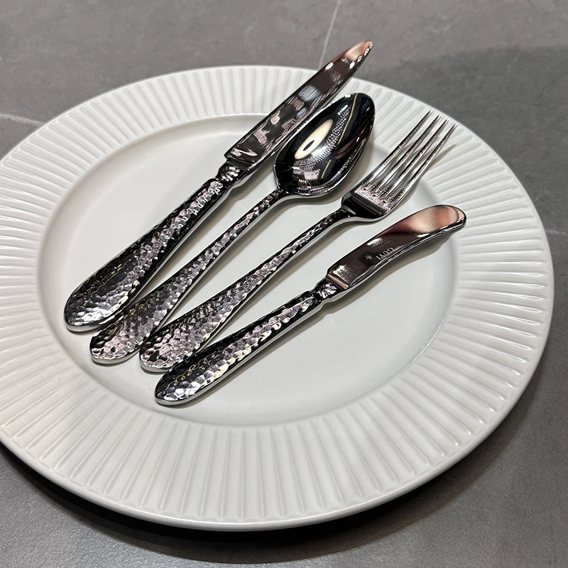 Stainl Steel Knife Fork Spoon Western Steak Dinnerware Set Italian Diamond Surface Lady Owner Use
Stainl Steel Knife Fork Spoon Western Steak Dinnerware Set Italian Diamond Surface Lady Owner Use