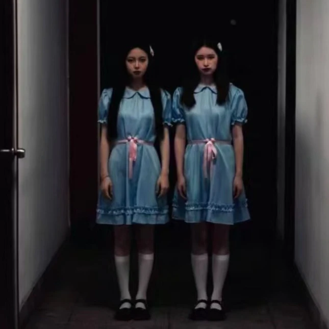 Shining Twin Girls Cosplay Costume Twin Dress Dreadful Darling Creepy Killer Lisa Louise Burns Sister Costume Halloween Dress Up
Shining Twin Girls Cosplay Costume Twin Dress Dreadful Darling Creepy Killer Lisa Louise Burns Sister Costume Halloween Dress Up