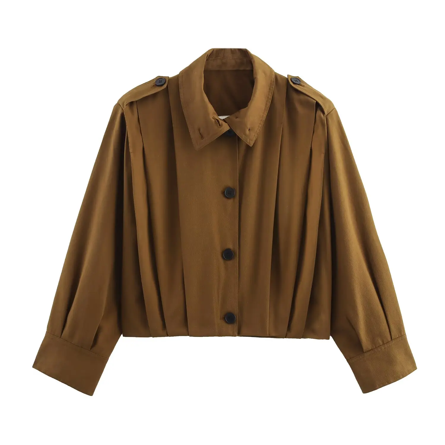 European and American style 2025 autumn new style lapel single-breasted pleated design jacket top
European and American style 2025 autumn new style lapel single-breasted pleated design jacket top