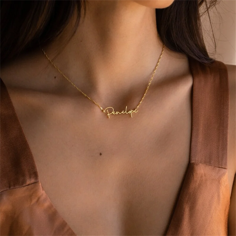 Personalized Name Necklace Custom Stainless Steel Jewelry for Women Gold Water Wave Chains Pendant Choker Valentine's Day Gifts
Personalized Name Necklace Custom Stainless Steel Jewelry for Women Gold Water Wave Chains Pendant Choker Valentine's Day Gifts