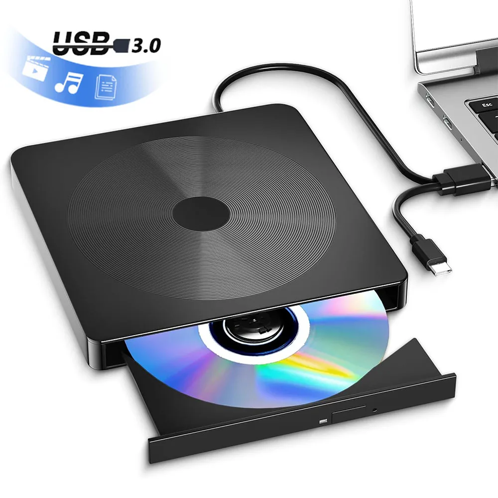 External CD/DVD Drive for Laptop Optical Drive USB 3.0&Type C Portable CD DVD Player Burner Writer Reader For Windows Mac
External CD/DVD Drive for Laptop Optical Drive USB 3.0&Type C Portable CD DVD Player Burner Writer Reader For Windows Mac