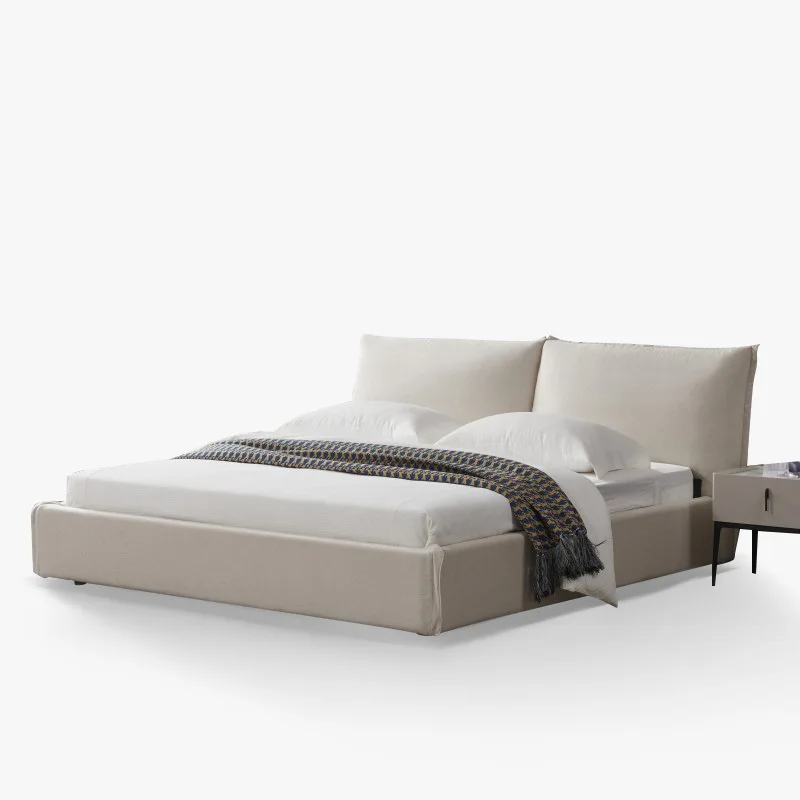 Cream wind fabric bed Log wind Modern simple minimalist master bedroom Double 1.8 meters Wedding down leather bed
Cream wind fabric bed Log wind Modern simple minimalist master bedroom Double 1.8 meters Wedding down leather bed