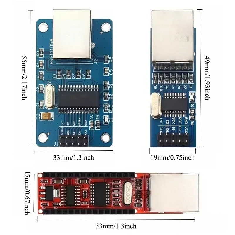 ENC28J60 Mini Ethernet Module SPI Interface Network Adapter with Code for 51 AVR ARM PIC STM32 Arduino
ENC28J60 Mini Ethernet Module SPI Interface Network Adapter with Code for 51 AVR ARM PIC STM32 Arduino