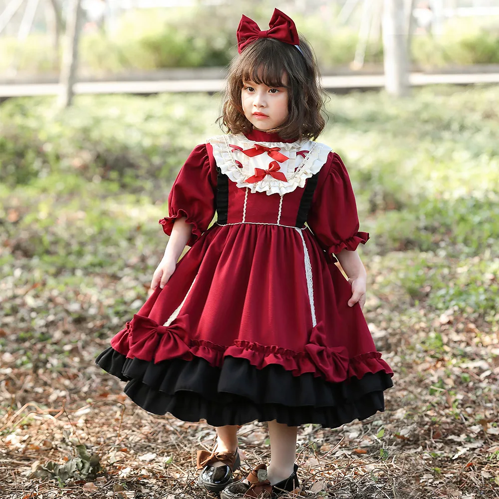 Kids Velvet Burgundy Gothic Lolita Dress Bowknot Gloves 3Pcs Set Anime Convention Kawaii Fashion Velvet Trim Gothic Clothing
Kids Velvet Burgundy Gothic Lolita Dress Bowknot Gloves 3Pcs Set Anime Convention Kawaii Fashion Velvet Trim Gothic Clothing