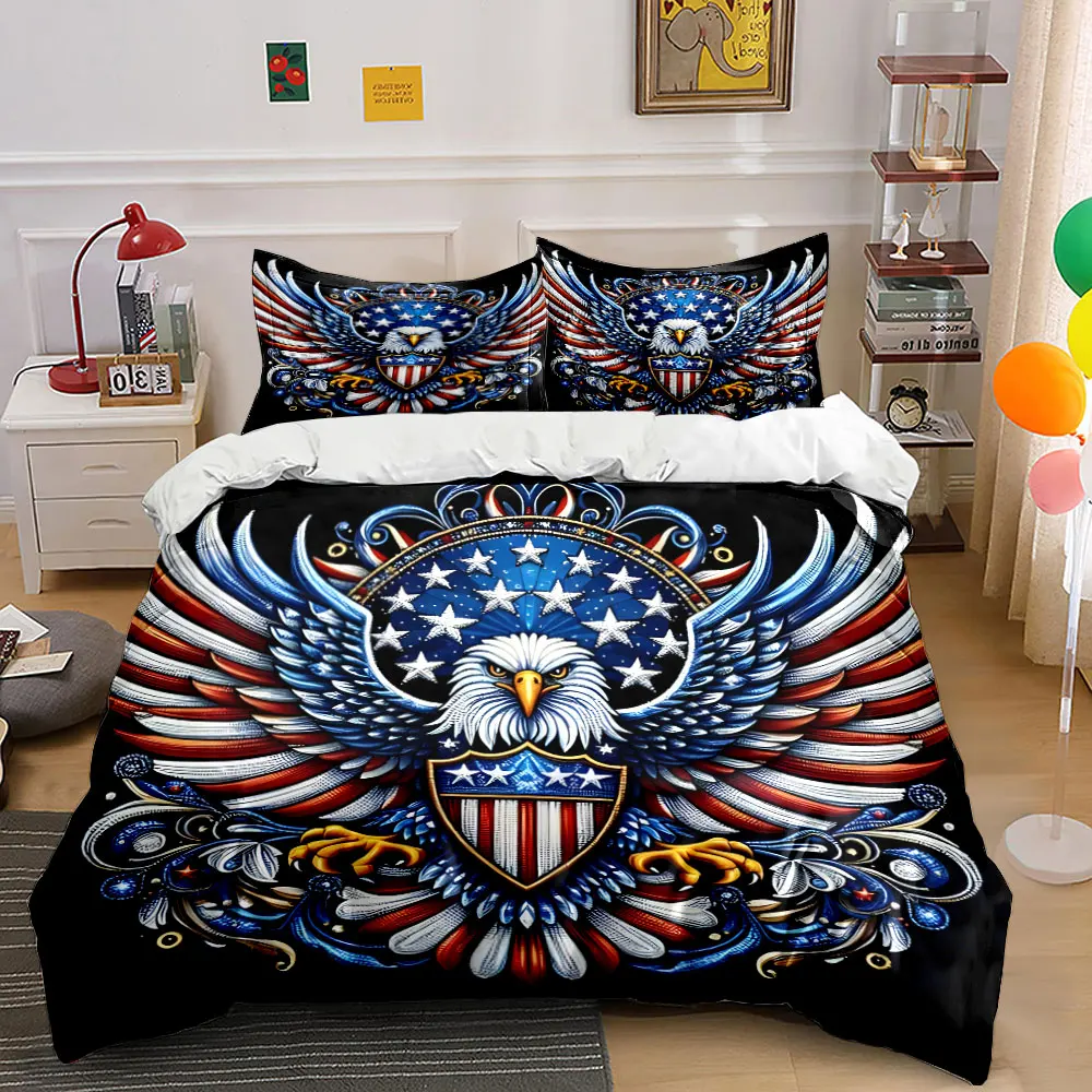 "Patriotic Eagle Design Set" Exquisite three-piece bedding set gift for kids and adults
"Patriotic Eagle Design Set" Exquisite three-piece bedding set gift for kids and adults