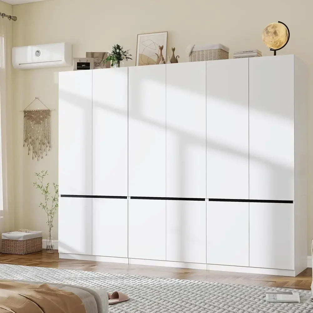 Special OfferWhite Armoire Wardrobe Closet: 74" Wooden Wardrobe Closet With 6 Do, Bedroom Armoires With Hanging Rod, Tall Closet
Special OfferWhite Armoire Wardrobe Closet: 74" Wooden Wardrobe Closet With 6 Do, Bedroom Armoires With Hanging Rod, Tall Closet