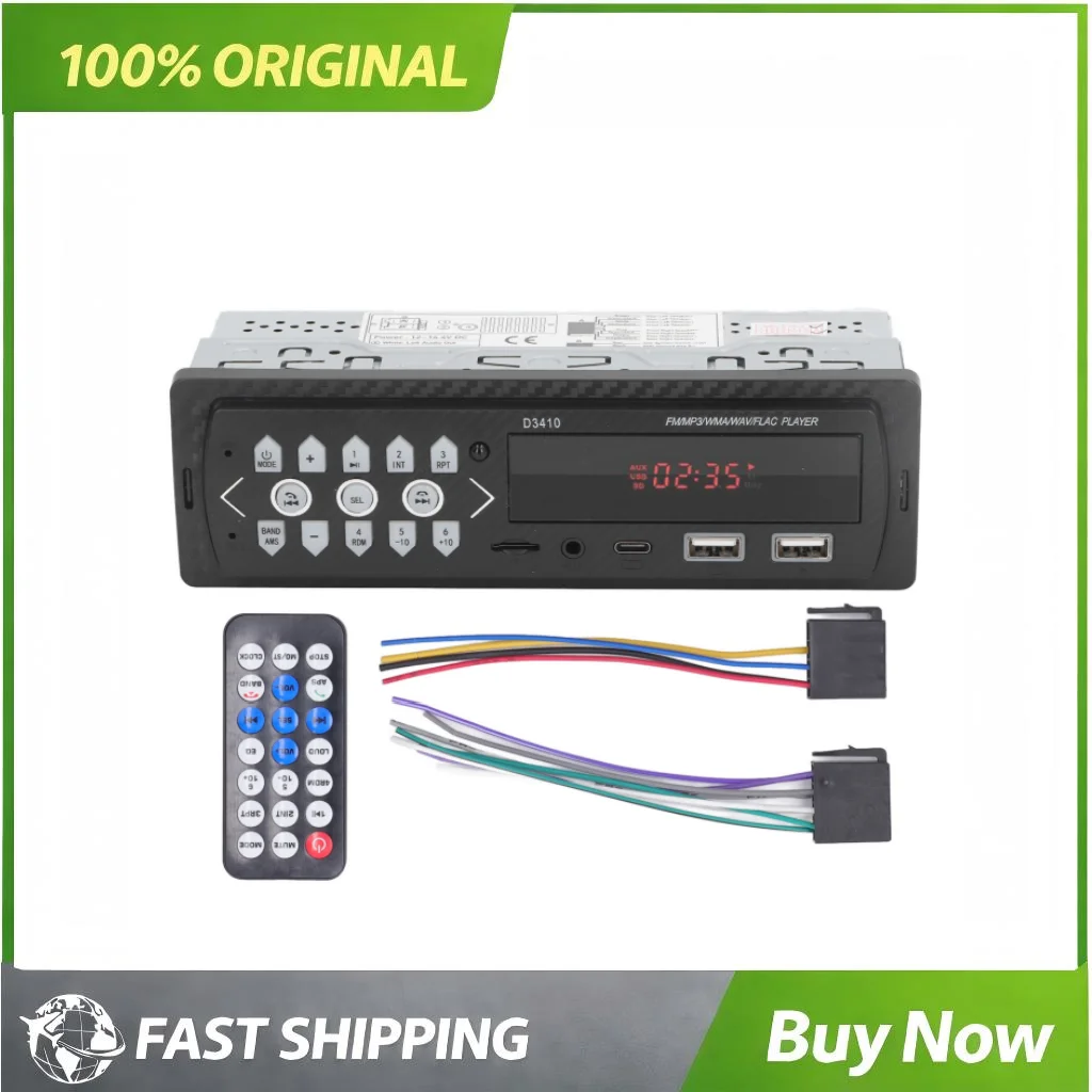 D3410 Single Din Car Bluetooth MP3 Player Universal Stereo Radio FM USB TF Card AUX HD Lossless Audio Remote Control Vehicle
D3410 Single Din Car Bluetooth MP3 Player Universal Stereo Radio FM USB TF Card AUX HD Lossless Audio Remote Control Vehicle