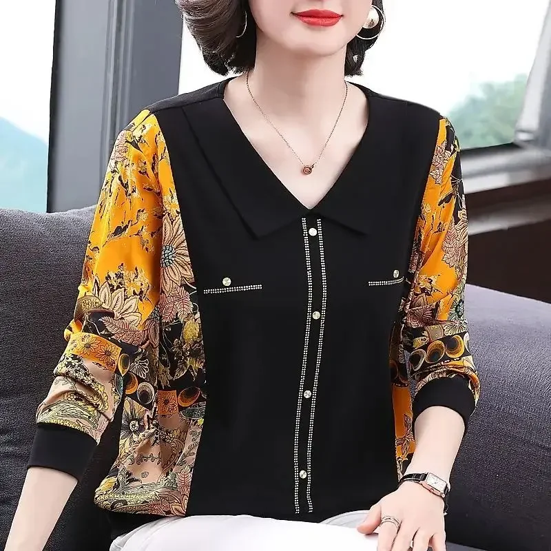Vintage Floral Printed Patchwork Blouse Casual Spring Women's Clothing Turn-down Collar Fashion Diamonds Button Shirt JJ110 
Vintage Floral Printed Patchwork Blouse Casual Spring Women's Clothing Turn-down Collar Fashion Diamonds Button Shirt JJ110