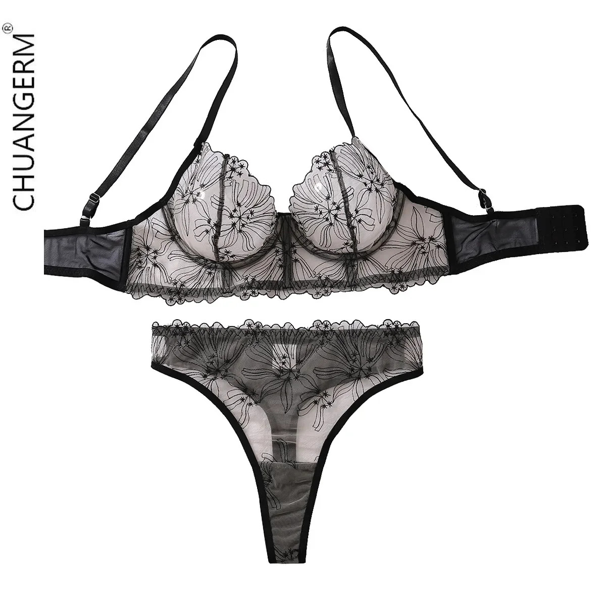 CHUANGERM Female Underwear Women Lace Transparent Bra Sculpture Women's Clothing Set Embroidery Mesh Take Up Sexy Lingerie Set
CHUANGERM Female Underwear Women Lace Transparent Bra Sculpture Women's Clothing Set Embroidery Mesh Take Up Sexy Lingerie Set