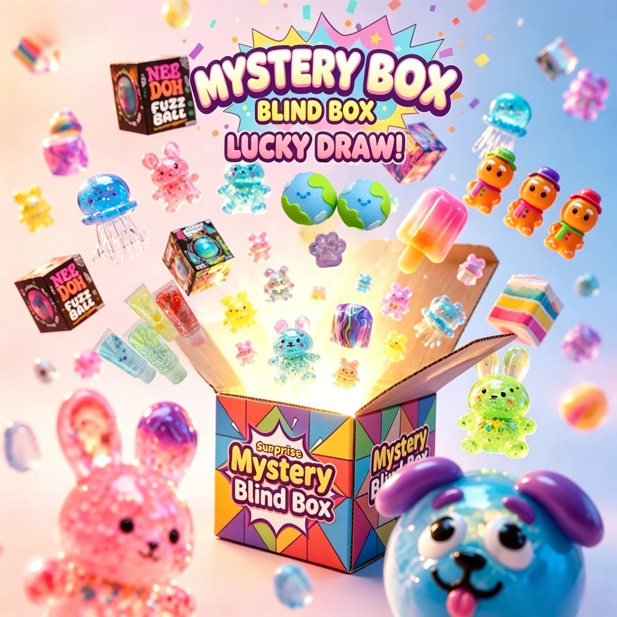 2026 New Stress Relief Lucky Draw Mystery Squish Box, Random 1PC Glitter Squeeze Sensory Toy, Calming Soft Sensory Fidget Squishies for Teens Adults Stress Release
2026 New Stress Relief Lucky Draw Mystery Squish Box, Random 1PC Glitter Squeeze Sensory Toy, Calming Soft Sensory Fidget Squishies for Teens Adults Stress Release