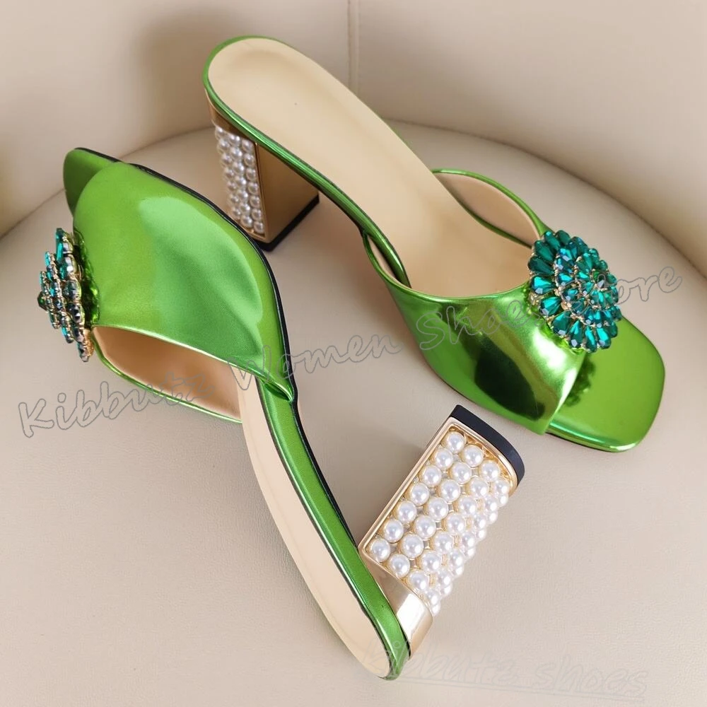 Crystal Glossy Slipper Sandals Square Toe Chunky Heels Slip-On Leather Fashion Luxury Elegant Concise Women Summer Shoes Newest
Crystal Glossy Slipper Sandals Square Toe Chunky Heels Slip-On Leather Fashion Luxury Elegant Concise Women Summer Shoes Newest