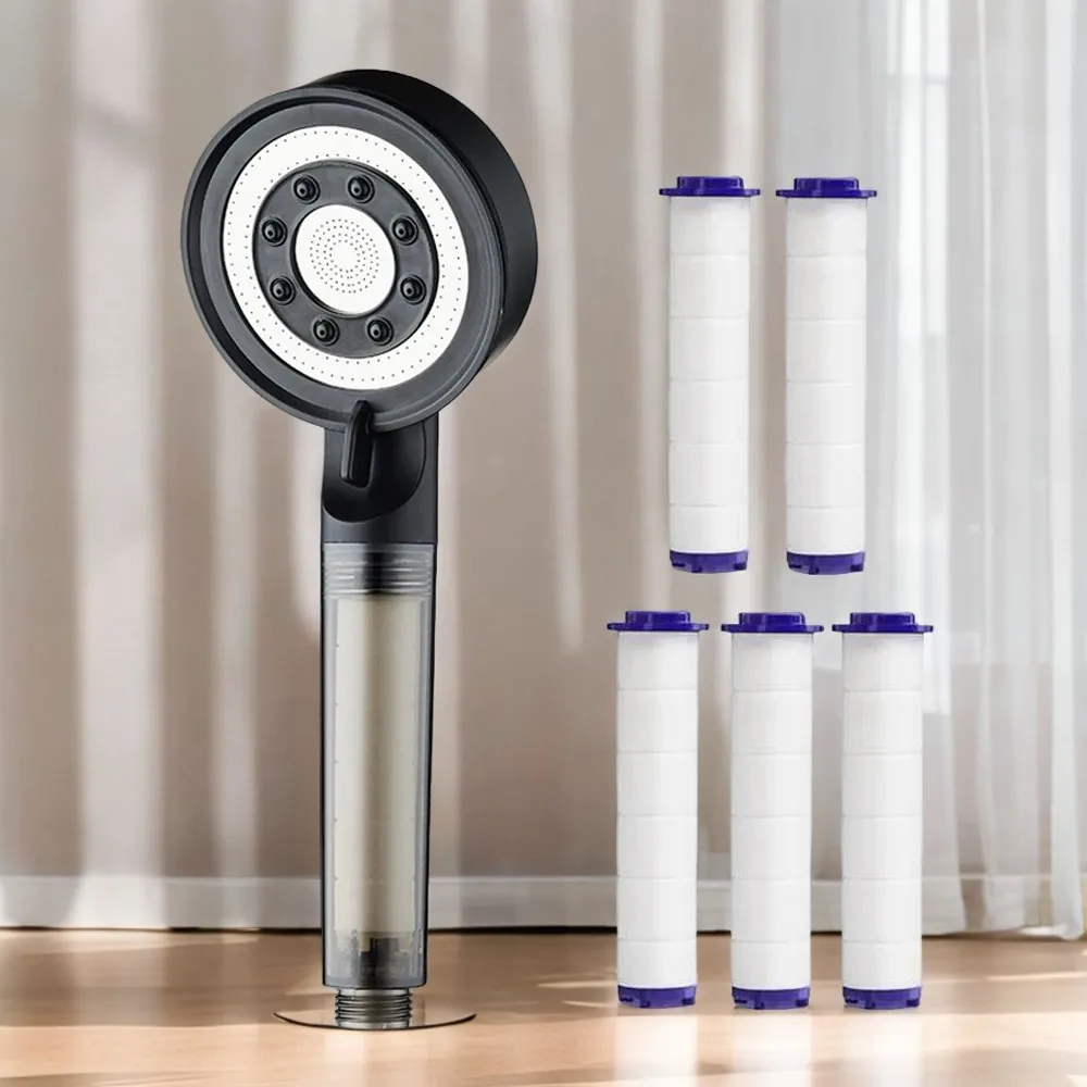 Black 5 Modes High Pressure Shower Head with 5 Filters - Bathroom Home Accessory Kitchen faucet Brass faucet bathroom Douche 
Black 5 Modes High Pressure Shower Head with 5 Filters - Bathroom Home Accessory Kitchen faucet Brass faucet bathroom Douche