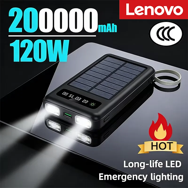 НОВИНКА 2026: Портативный внешний аккумулятор Lenovo 200000 мАч с солнечной зарядкой 4-в-1, быстрая зарядка, для iPhone
НОВИНКА 2026: Портативный внешний аккумулятор Lenovo 200000 мАч с солнечной зарядкой 4-в-1, быстрая зарядка, для iPhone
