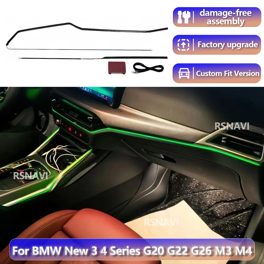 RGB color streamer For BMW New 3 4Series G20 G22 G26 M3 M4 2019+ decorative lights Ambientlight Refit Center console Precise Fit
RGB color streamer For BMW New 3 4Series G20 G22 G26 M3 M4 2019+ decorative lights Ambientlight Refit Center console Precise Fit