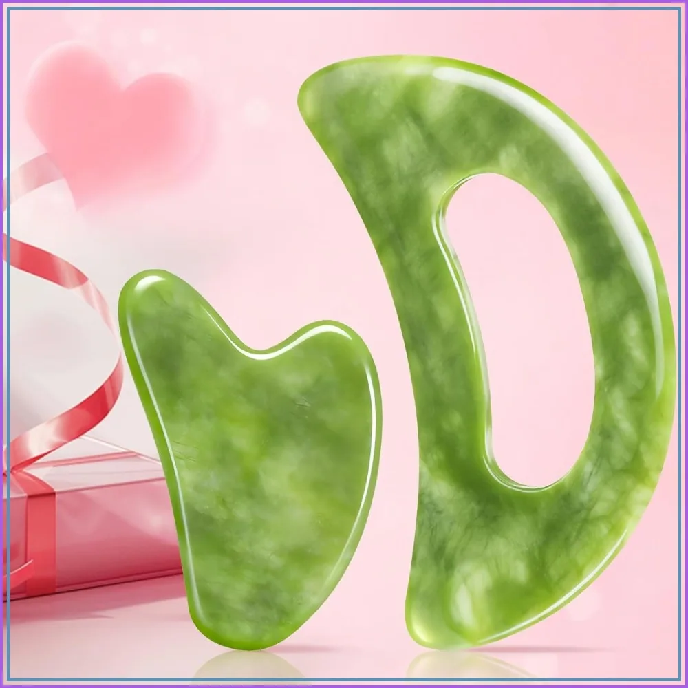 2 PCS Jade Stone Gua Sha Massage Tool Set with Handle for Body Scraping, Facial Anti-Cellulite, Lymphatic Drainage
2 PCS Jade Stone Gua Sha Massage Tool Set with Handle for Body Scraping, Facial Anti-Cellulite, Lymphatic Drainage