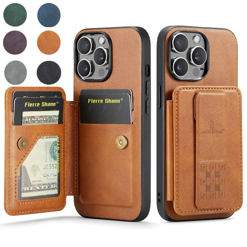 New Design Magnetic Wallet Card Phone Case For iPhone 15 14 Plus 13 12 11Pro Max Oil Wax Leather Back Shrink Bracket Phone Cover
New Design Magnetic Wallet Card Phone Case For iPhone 15 14 Plus 13 12 11Pro Max Oil Wax Leather Back Shrink Bracket Phone Cover